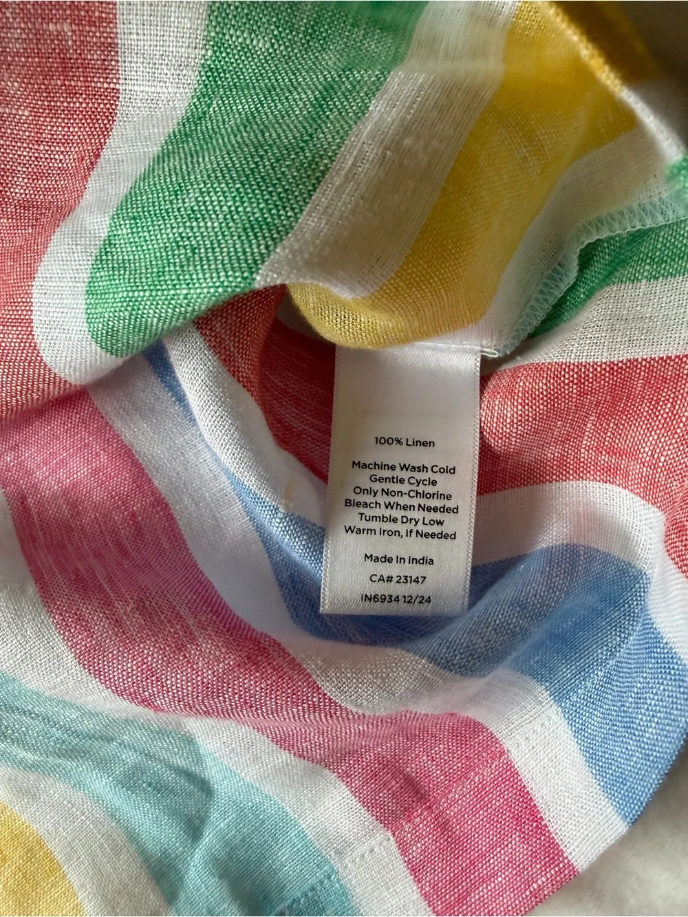 Talbots Multicolor Striped Sleeveless Linen Blend Top - Picture 5 of 5